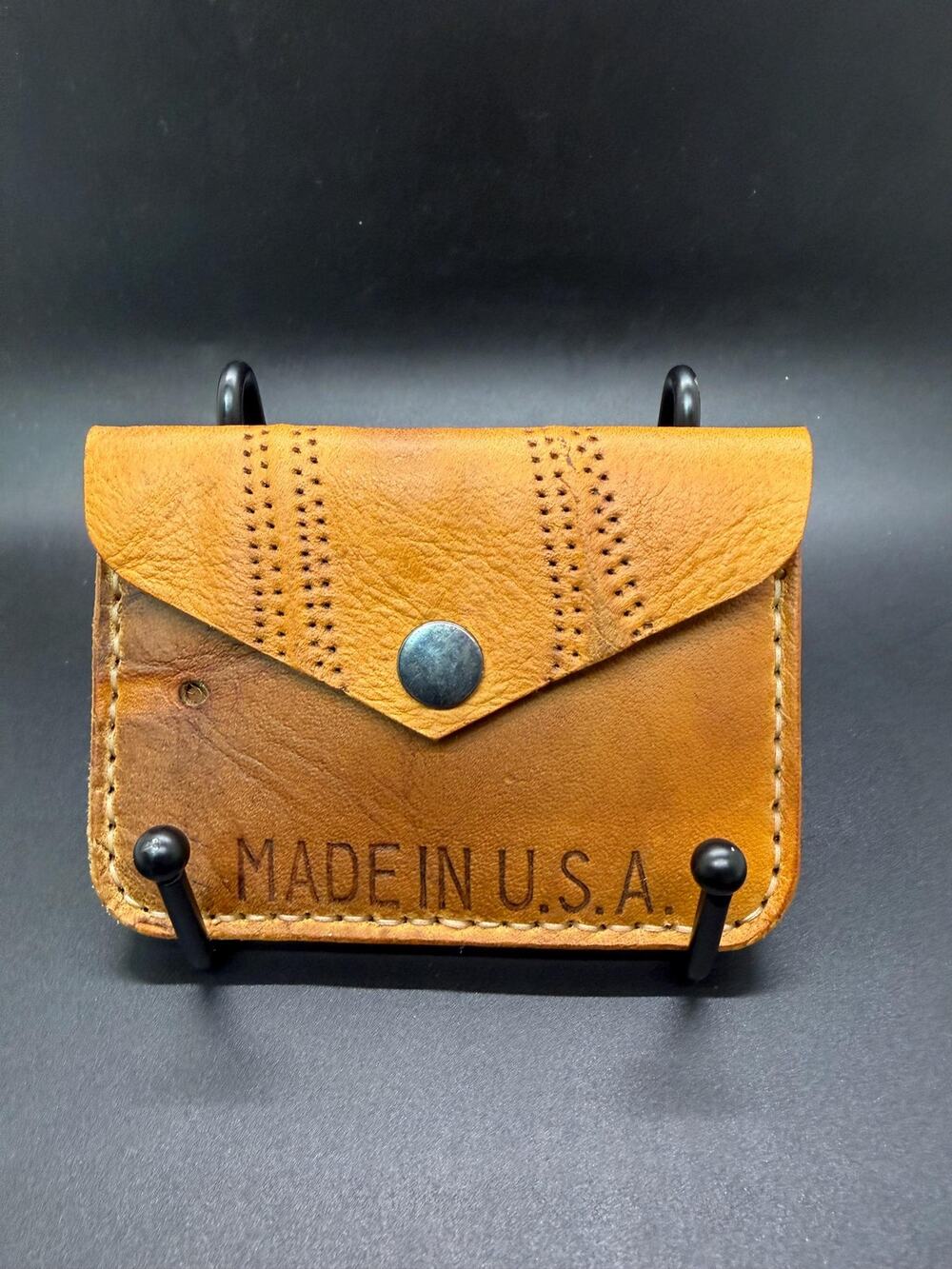 One-of-a-Kind Baseball Glove Button Snap Wallet – Vintage 1960s Leather